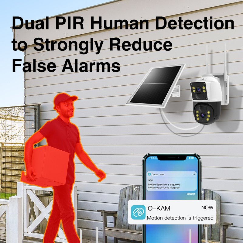 Hot Selling BG66DR 2mp*2Lens Outdoor Solar Powered Camera With Memory Card Outdoor Security CCTV System Surveillance Camera