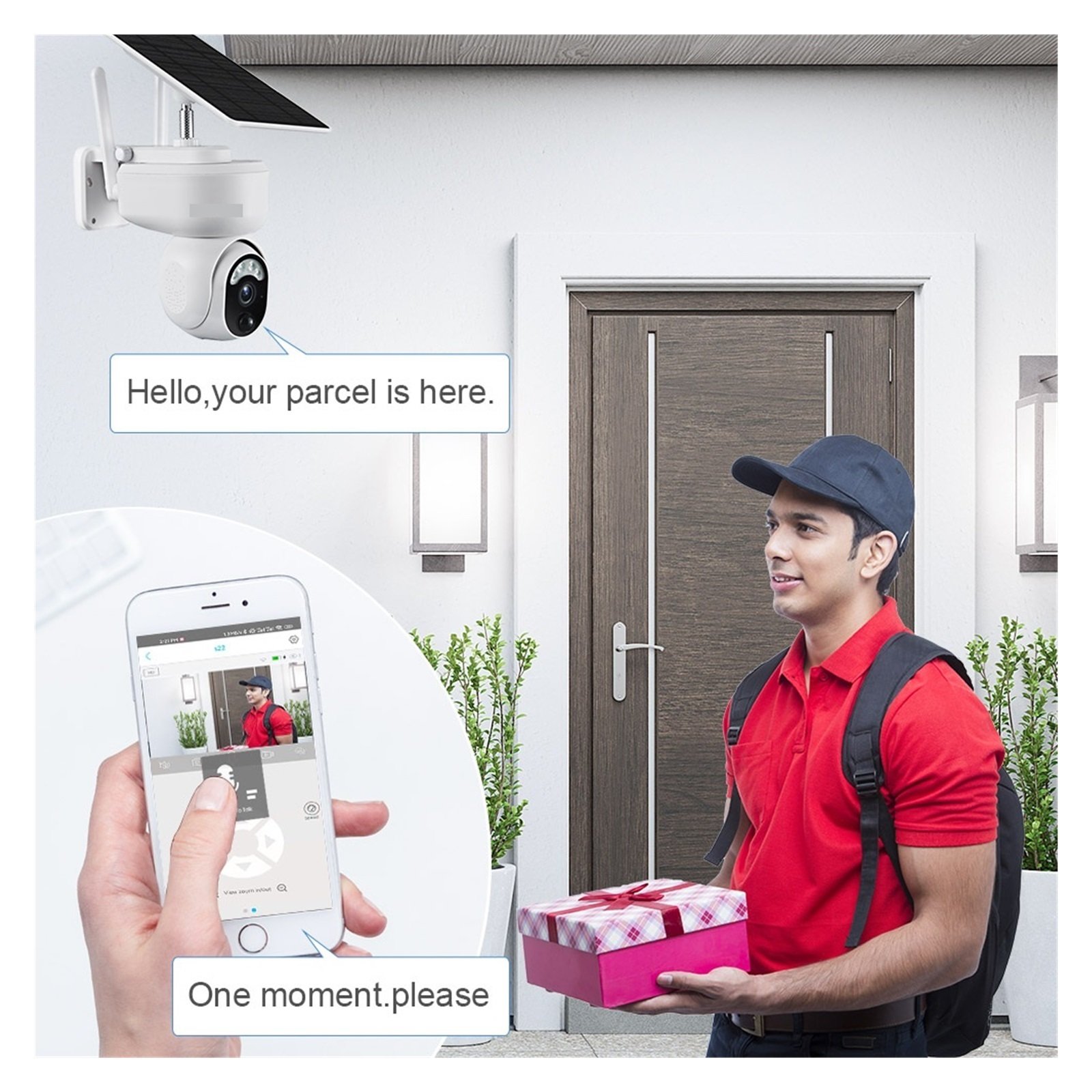Senhuo 3MP Secure Battery Camera Solar Panel Two-way Audio Wireless Outdoor Full Color Night Vision Monitoring P2P