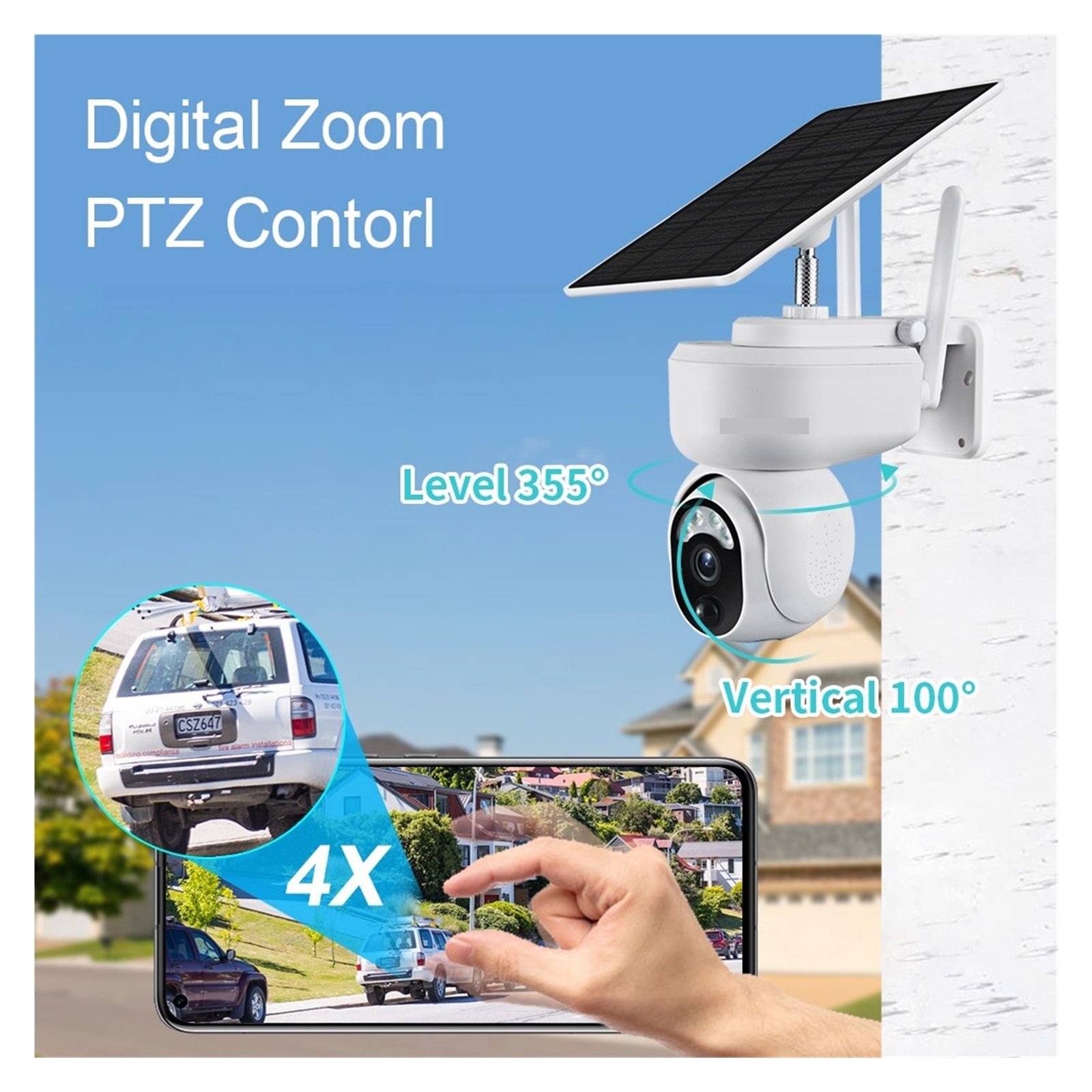 Senhuo 3MP Secure Battery Camera Solar Panel Two-way Audio Wireless Outdoor Full Color Night Vision Monitoring P2P