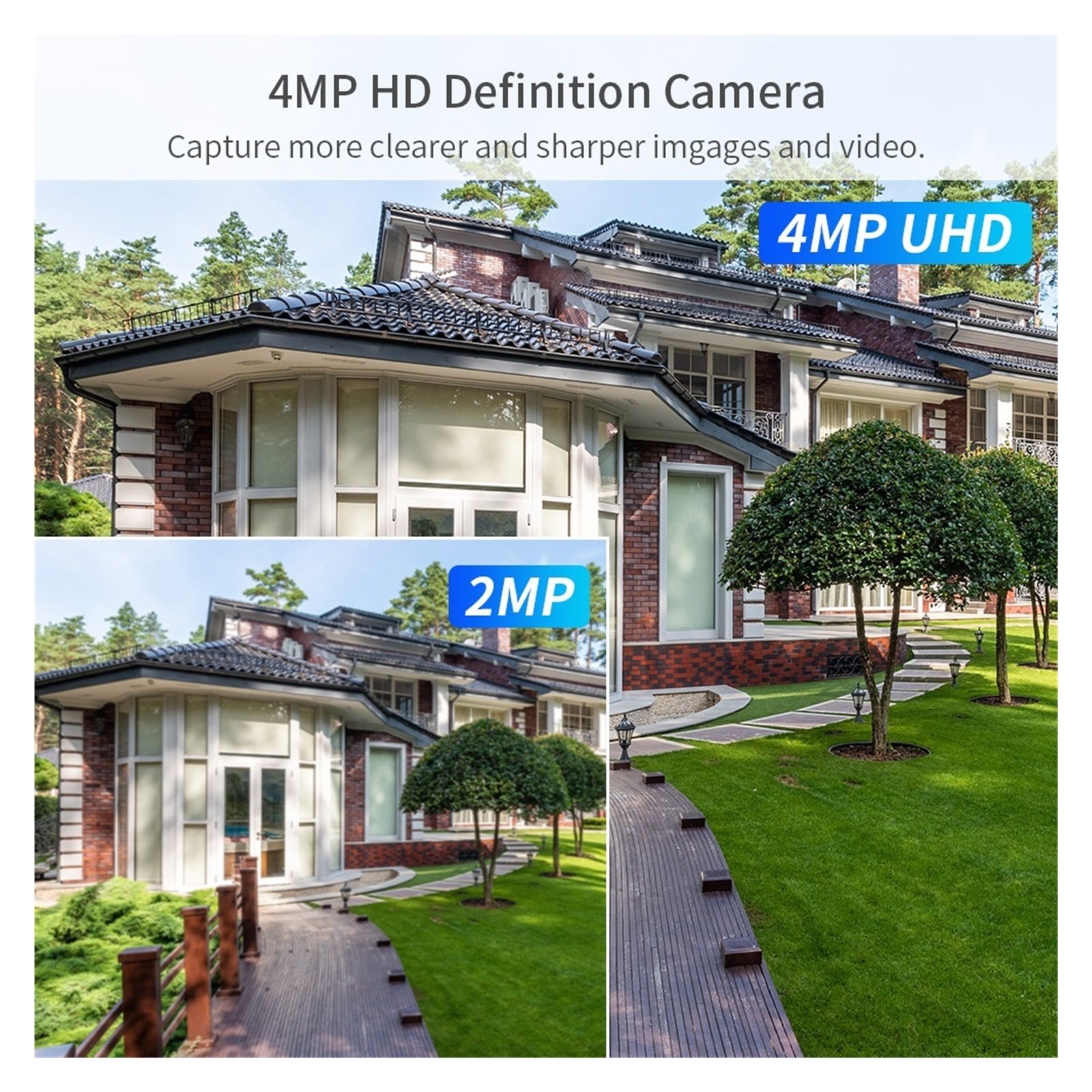 Senhuo 3MP Secure Battery Camera Solar Panel Two-way Audio Wireless Outdoor Full Color Night Vision Monitoring P2P