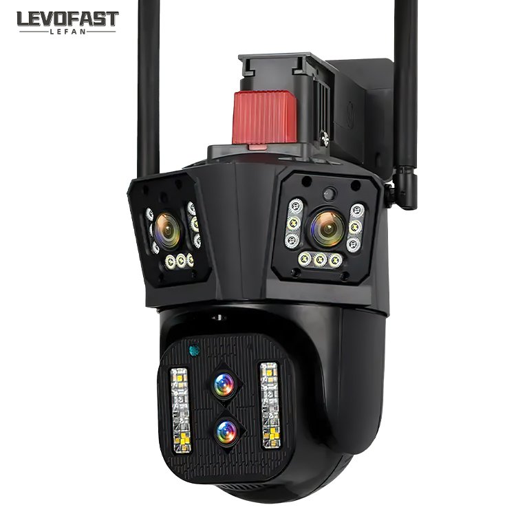 LEVOFAST Outdoor Auto Tracking 4MP waterproof Wireless Security Camera 8K HD 10X Optical Zoom 12MP Four Lens ptz IP CCTV Camera