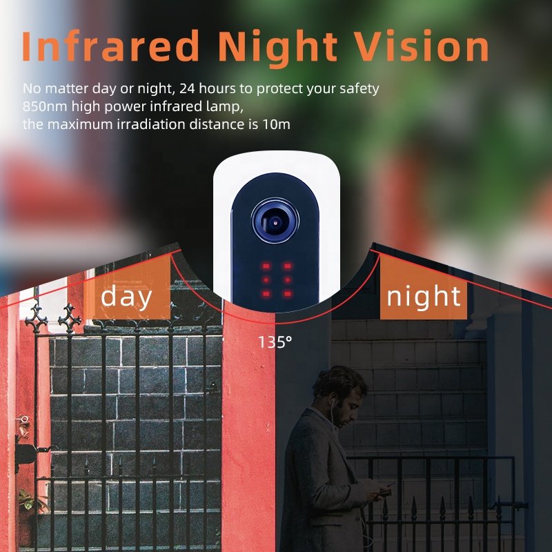 2MP security camera video door phone Camera Battery doorbell motion detection doorbell wifi wireless doorbell