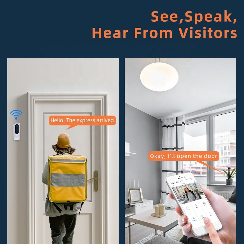 2MP security camera video door phone Camera Battery doorbell motion detection doorbell wifi wireless doorbell