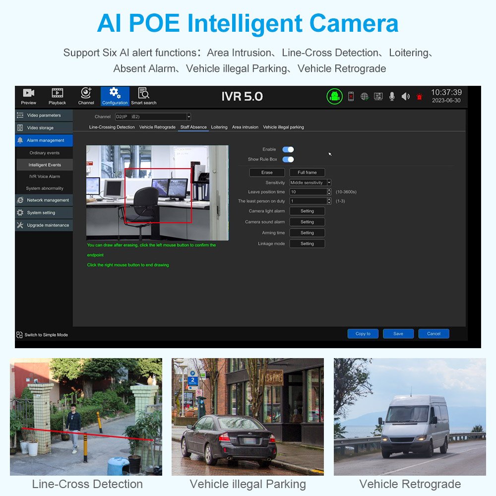LS VISION Custom Security System 4MP AI Intelligent Alert 4CH IPC NVR Kits Outdoor IP Parking Project Community Management