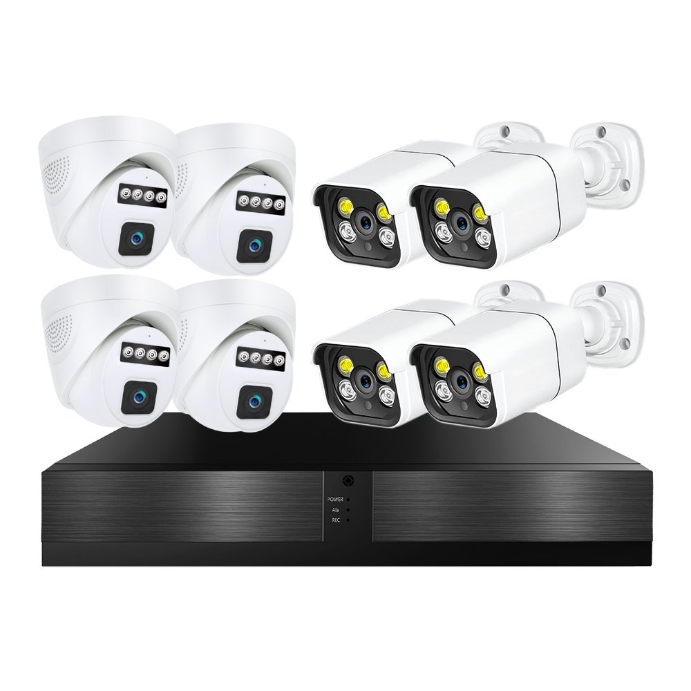 WESECUU POE HD Ip Camera Waterproof AI Human Detection Face Detection Smart 8CH POE AI Alarm NVR KIT