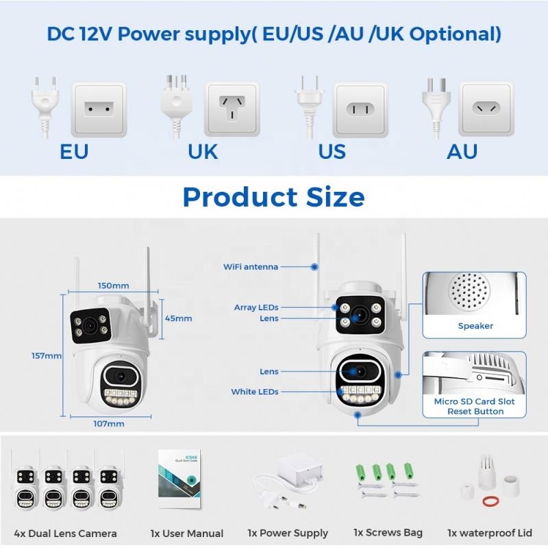 Kits Screw Cables And Accessories For Nvr Surveillance Systems Video Kit 4Camera Business System Wired Camera 2024 Cctv