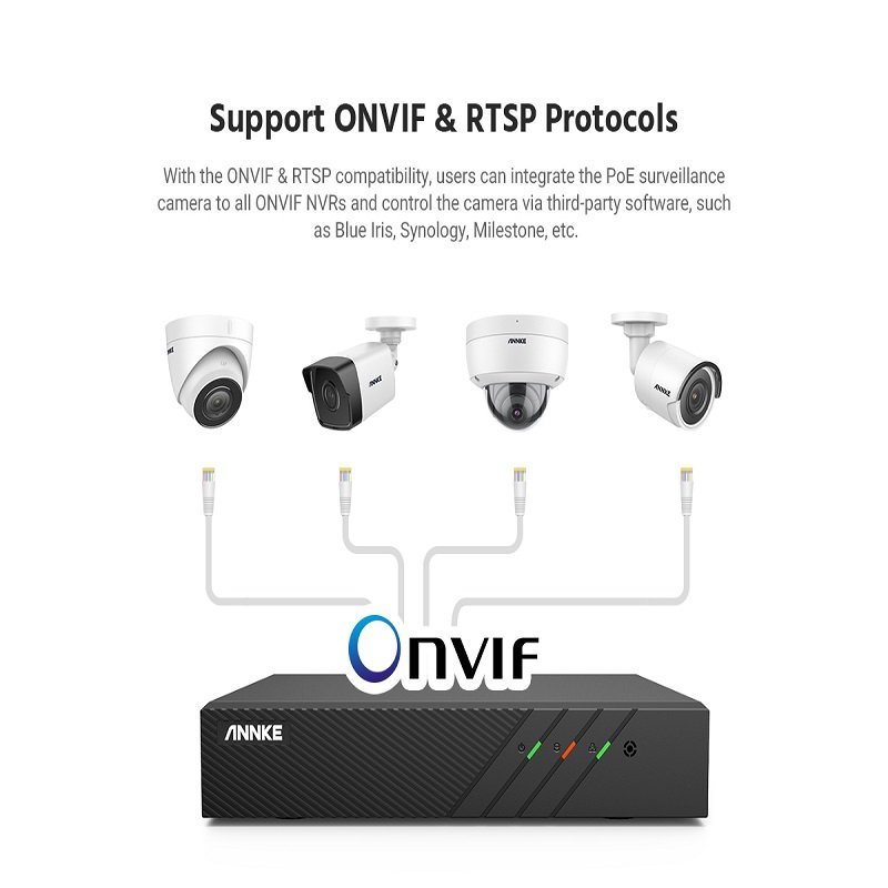 Outdoor 5MP PoE IP Camera System 4pcs EXIR 2.0 Night Vision Security Camera System 8CH NVR Surveillance System Home Camera Kit