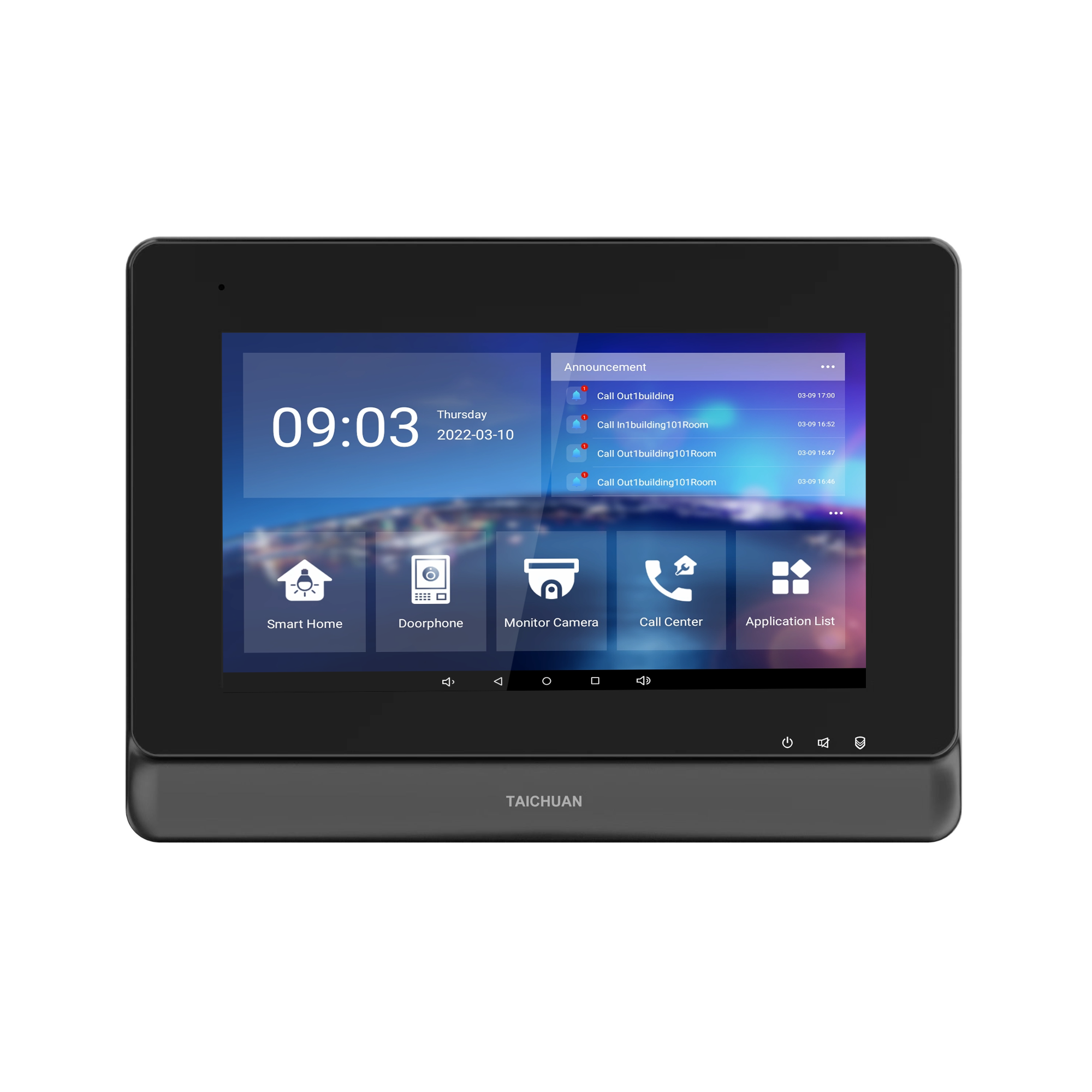 Android 7 inch Tuya Smart Intercom smart control panel Smartlife smart home light switch control alarm sensor and surveillance