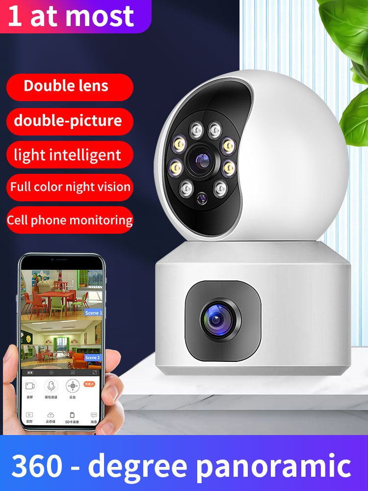 Cheapest Tuya app Dual Lens NVR Surveillance wireless Wifi Smart Camera CCTV Security System Home Indoor Baby Monitor
