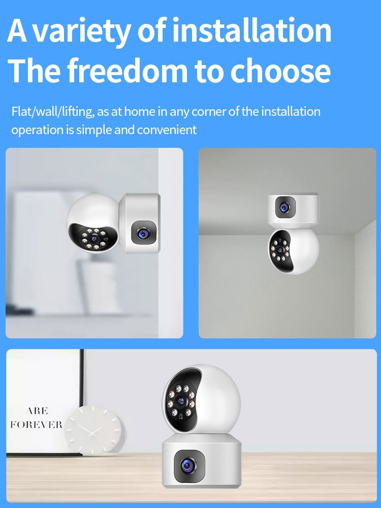 Cheapest Tuya app Dual Lens NVR Surveillance wireless Wifi Smart Camera CCTV Security System Home Indoor Baby Monitor