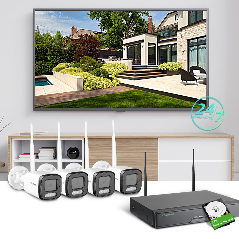 GW-TFD-M5X-K8(AG) XMEYE ICSEE 5MP Outdoor Wireless WIFI Camera 8 Channel NVR Kit Home Security Video Surveillance System