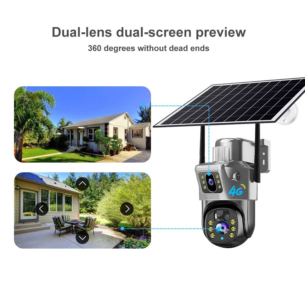 Wholesale 4MP 4G Wireless WiFi 4K CCTV Outdoor Security Camera PTZ Network Cameras with Solar Panel Cloud Data Storage Options