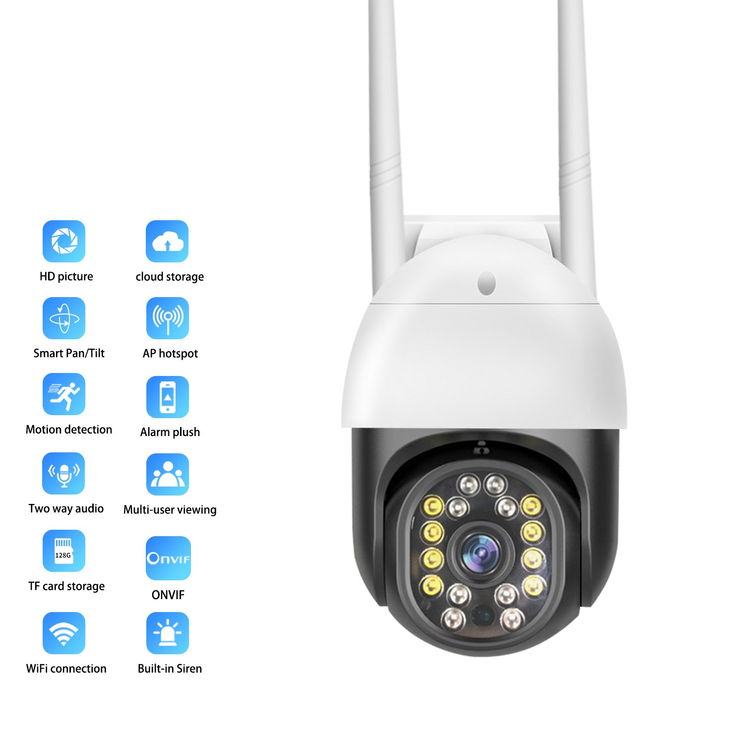 Wholesale1.0MP outdoor waterproof security Wifi PTZ camera wireless 1080P CCTV camera