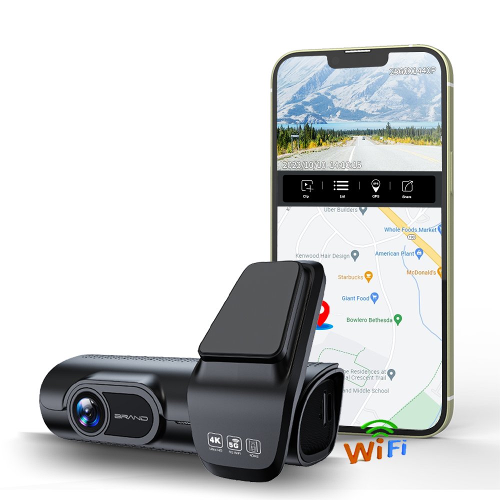 4K Car Dash Cam ADAS 5G WiFi GPS G-Sensor with APP Control Night Vision 24 Hours Parking Monitor Support 512GB TF Cards