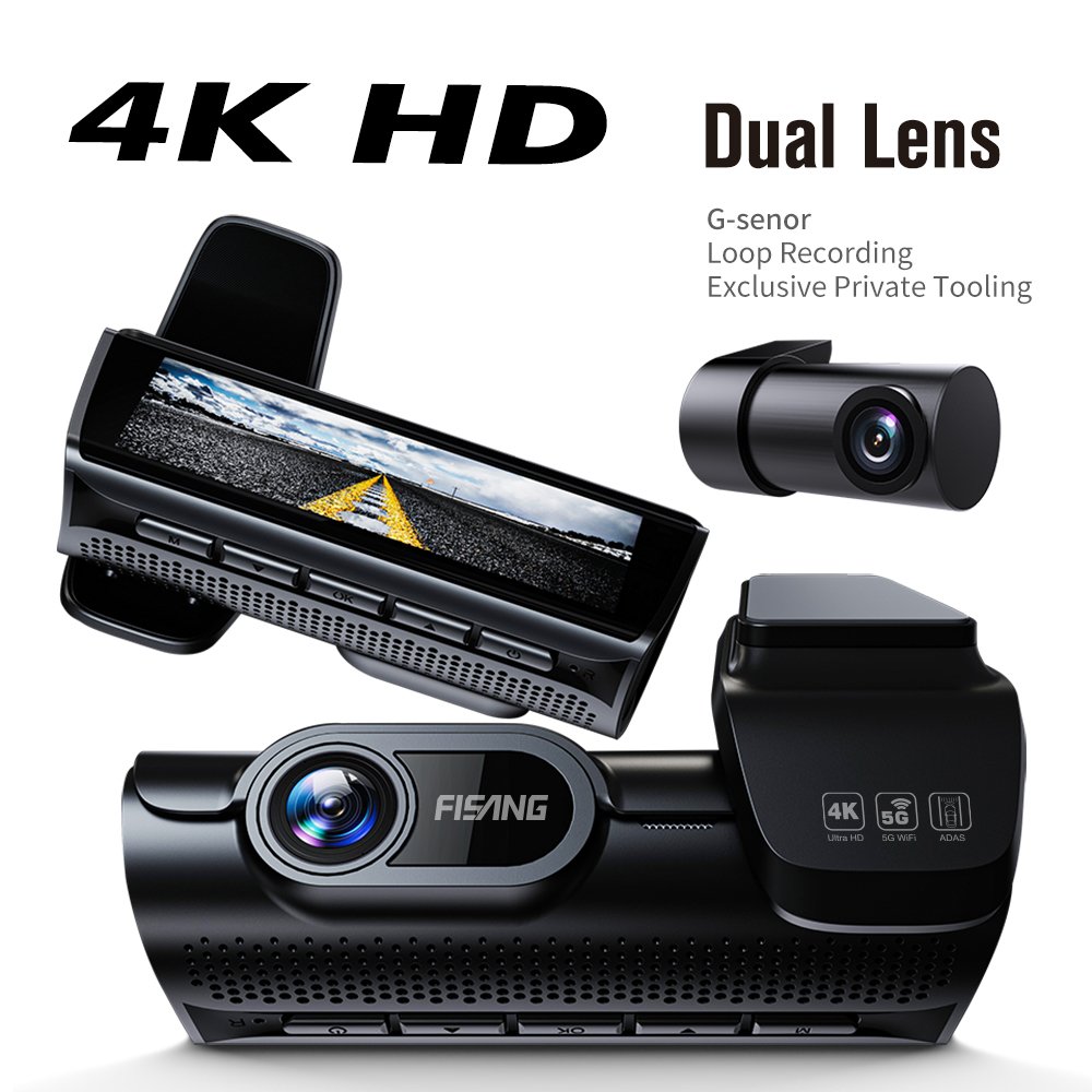 4K Car Dash Cam ADAS 5G WiFi GPS G-Sensor with APP Control Night Vision 24 Hours Parking Monitor Support 512GB TF Cards