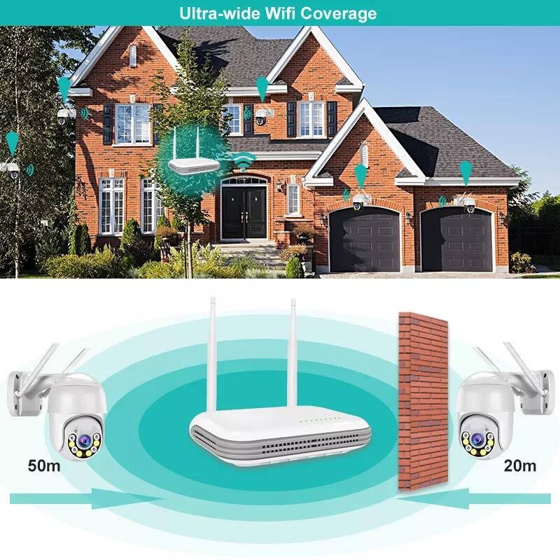 Full HD 2MP Outdoor 4CH NVR Home IP CCTV Kit Wireless Security Camera Set Surveillance Systems WiFi Wireless CCTV Camera System