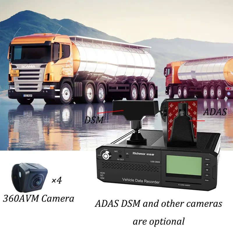 360 Panoramic View 8CH AHD AI MDVR Overview System Car Black Box With Wifi Gps 4g 360 View Function With 4 Pcs 180-degree MDVR