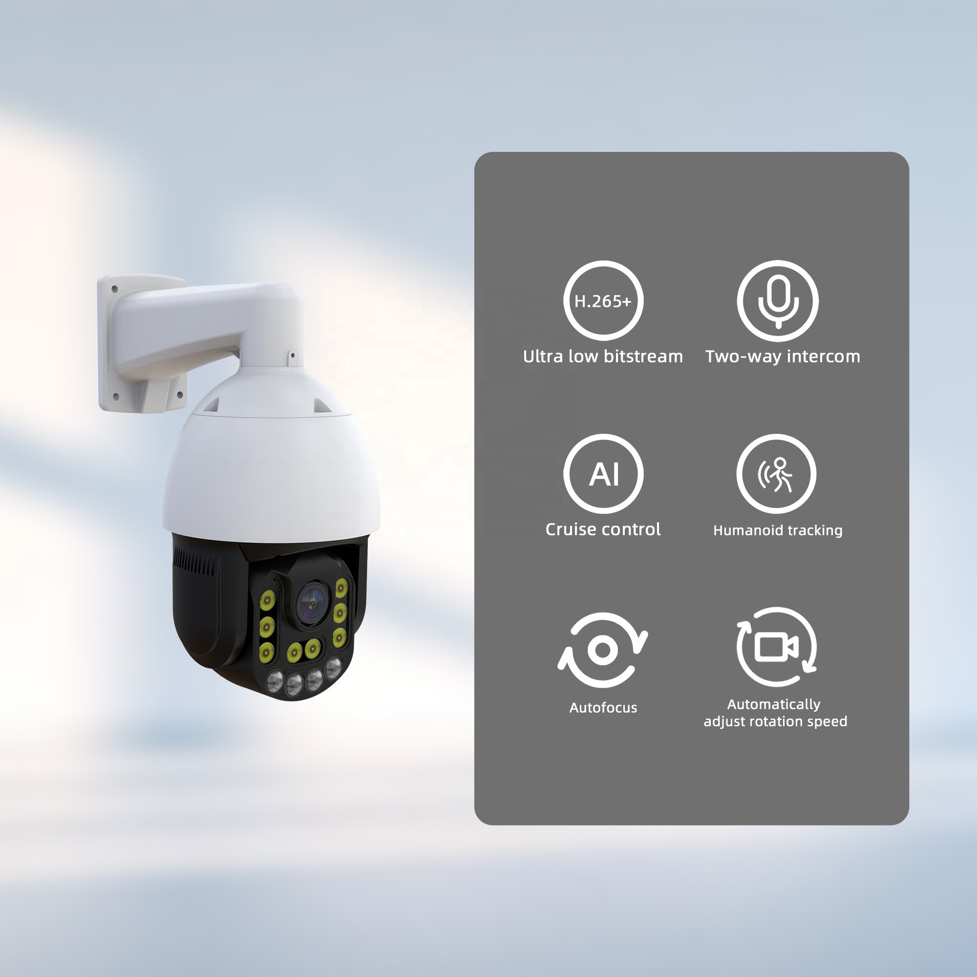 Outdoor Wired IP Security CCTV Camera Waterproof Wired Smart Color Surveillance Camera Full HD AI 33X Optical Zoom Ptz Camera