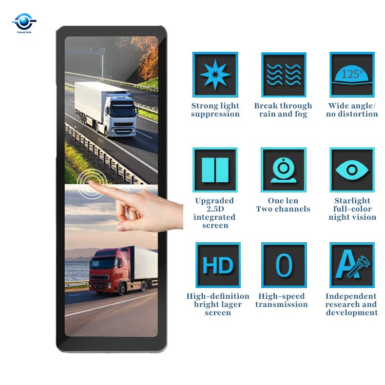 Truck Side Mirror Camera Monitor HD Dual Lens waterproof night vision Camera Dual View Monitor
