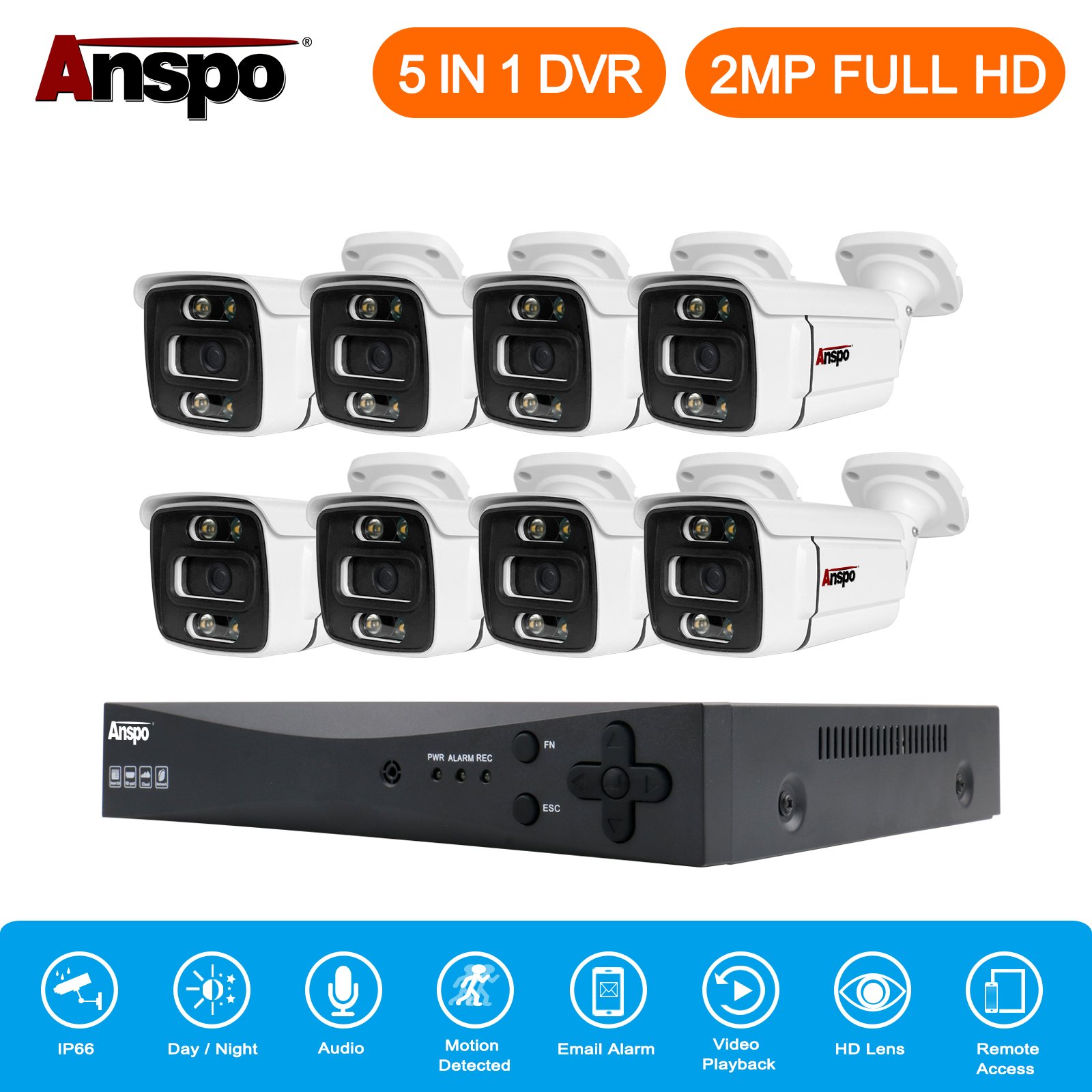 CCTV camera system 8CH 2MP 1080P kit Outdoor Security camera Xmeye Dvr kit Night vision Waterproof surveillance Xmeye/XVR