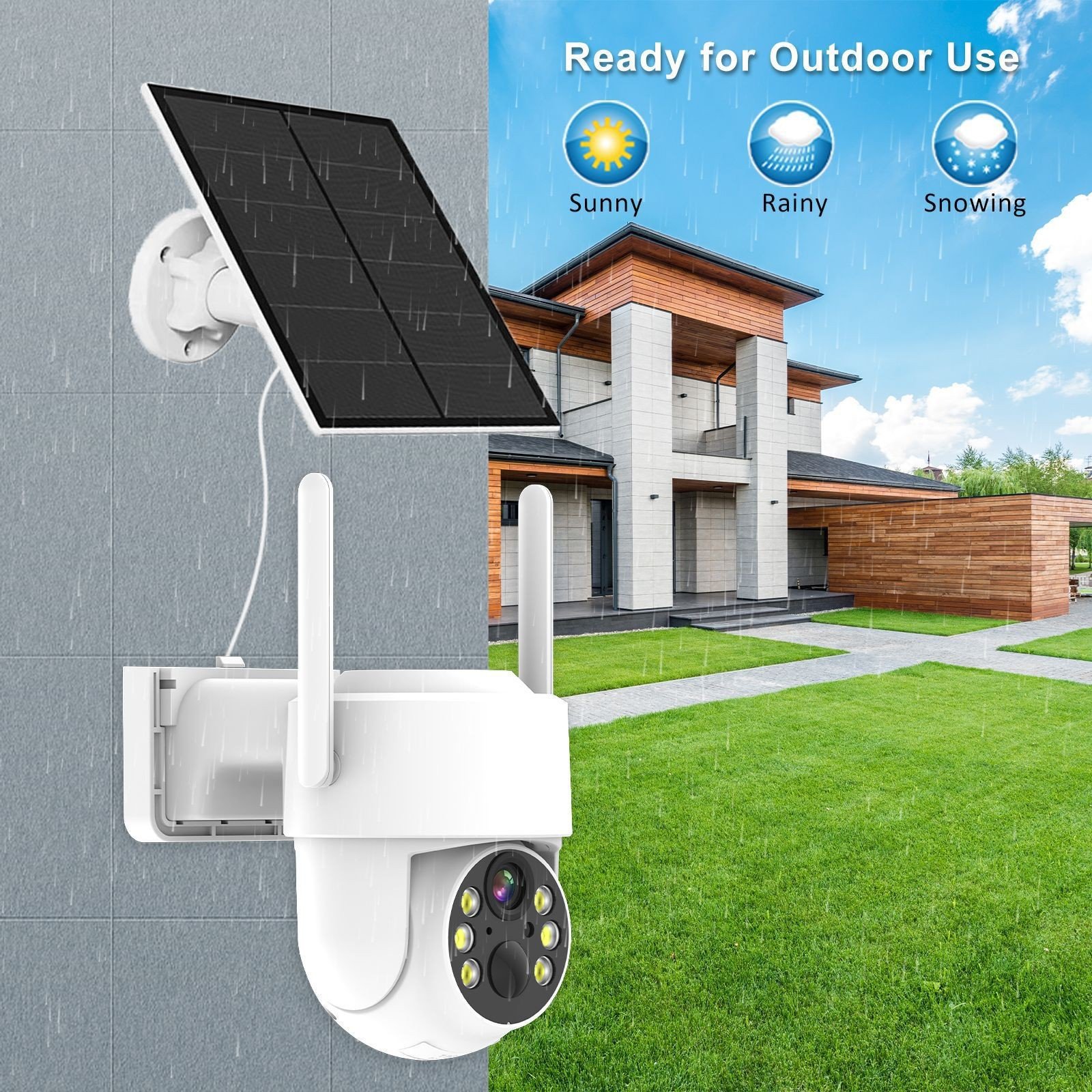 Eseecloud App 4MP HD wireless solar power wifi surveillance security cctv solar camera outdoor with solar panel