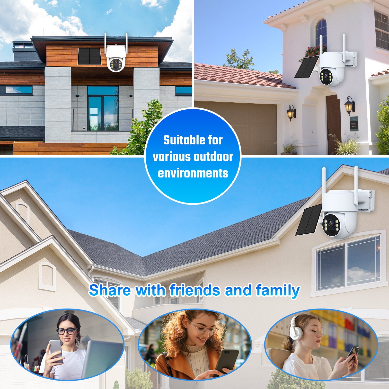 Eseecloud App 4MP HD wireless solar power wifi surveillance security cctv solar camera outdoor with solar panel