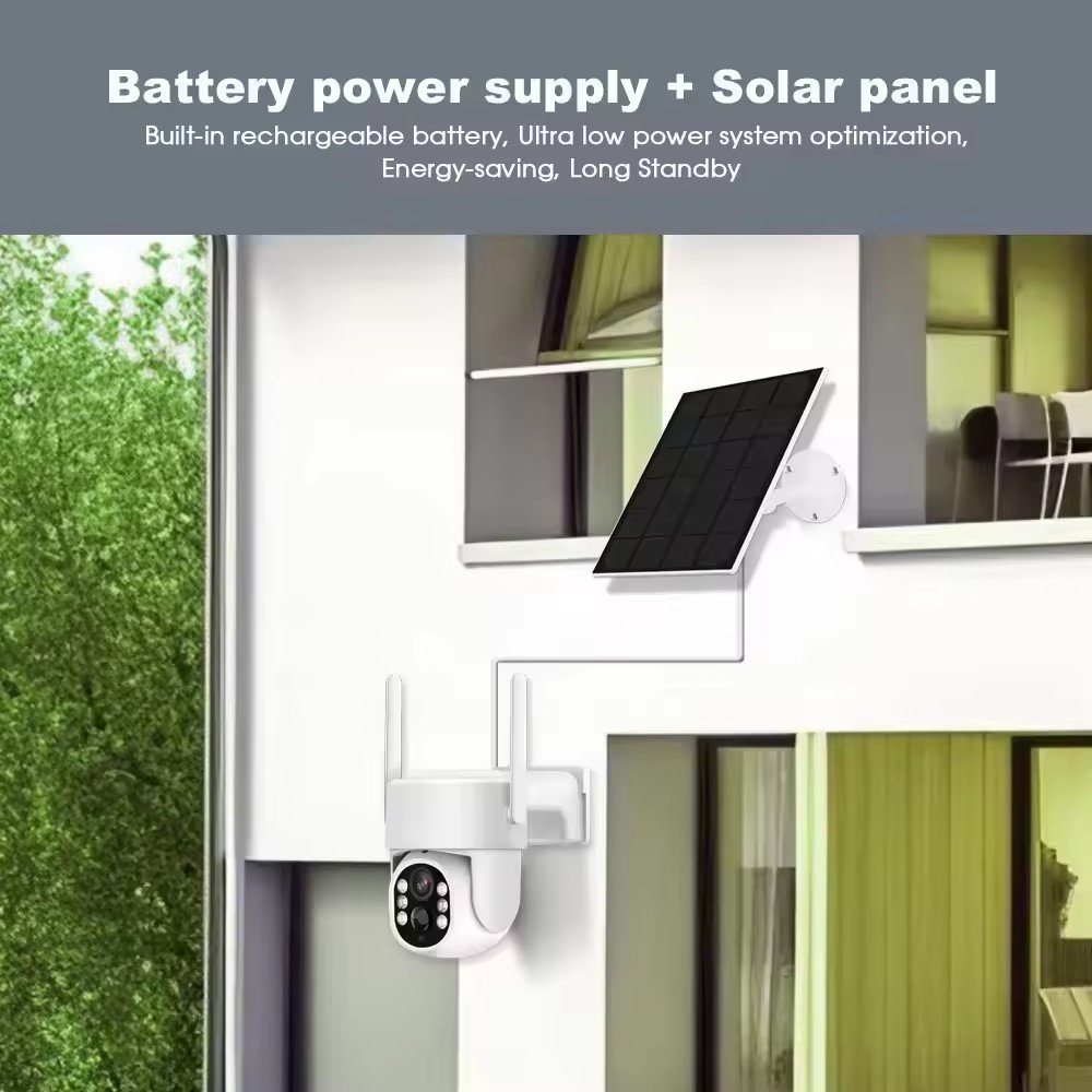 Eseecloud App 4MP HD wireless solar power wifi surveillance security cctv solar camera outdoor with solar panel