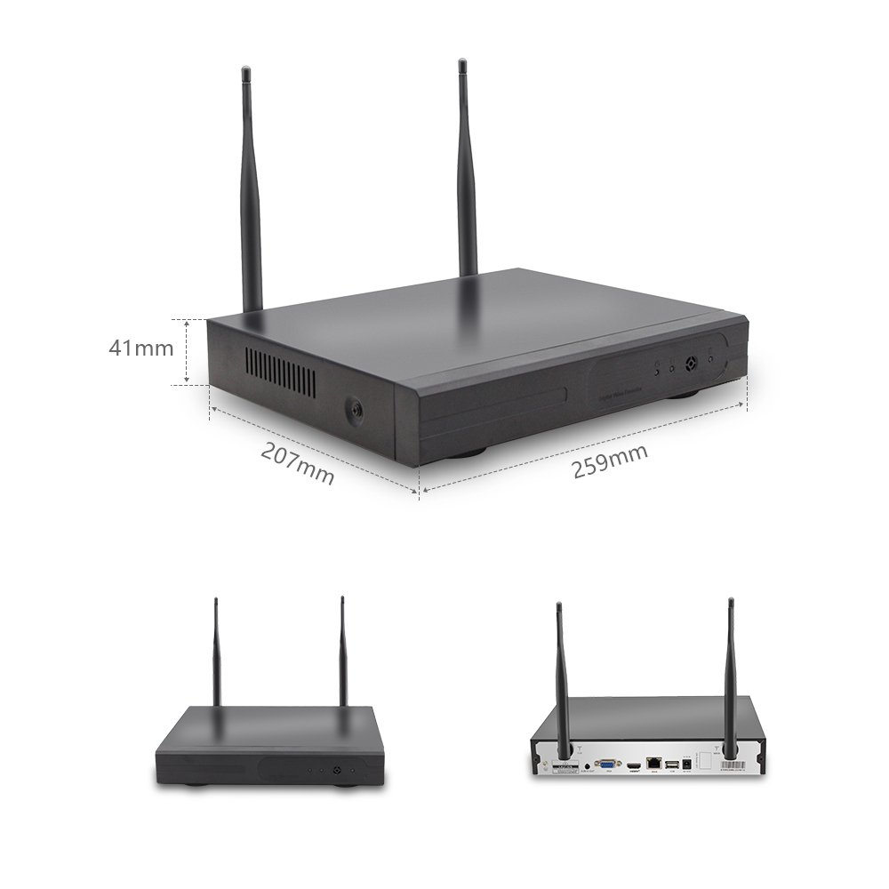 ENSTER 3MP Outdoor Indoor Wireless CCTV Security Wifi Camera System 4CH Wifi NVR Kit