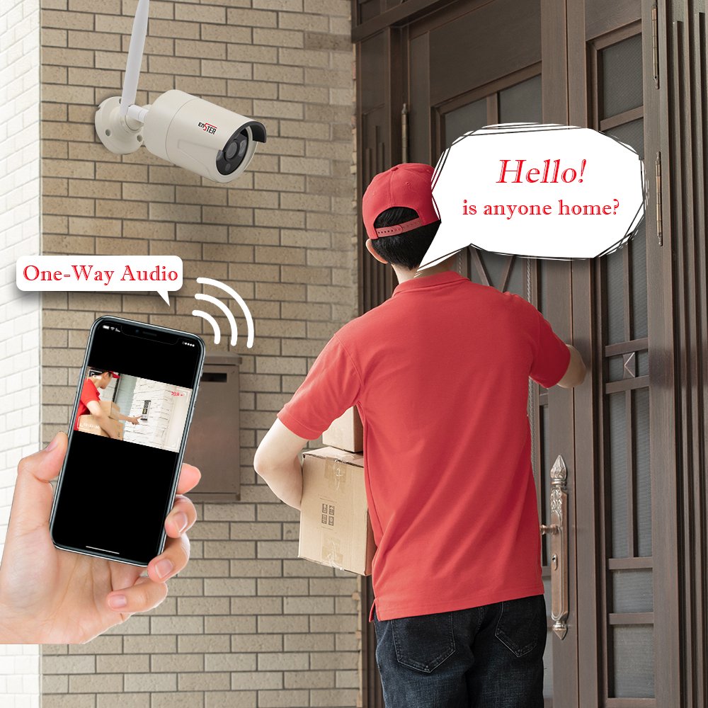ENSTER 3MP Outdoor Indoor Wireless CCTV Security Wifi Camera System 4CH Wifi NVR Kit