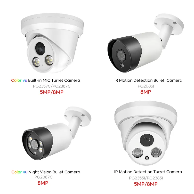 Compatible Hik Night Vision Full Color 4ch 8ch 16 Channel 32ch Poe Nvr Kit 5 mp 8 mp 4K Security IP Camera Surveillance System