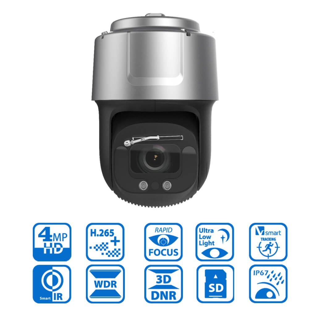 Hik 4K 8MP POE network Two way audio dual light 5X Zoom Turret PTZ IP Camera compatible with HIK NVR system Turret PTZ IP Camera