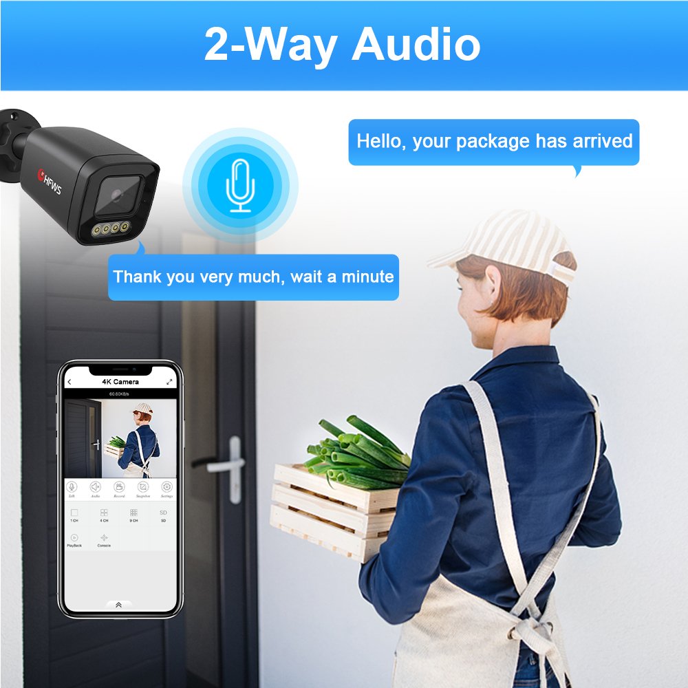 2K 4MP Poe IP Camera 20FPS Humanoid Detection Smart Capture Video Surveillance Security Cctv Cameras System Outdoor Home