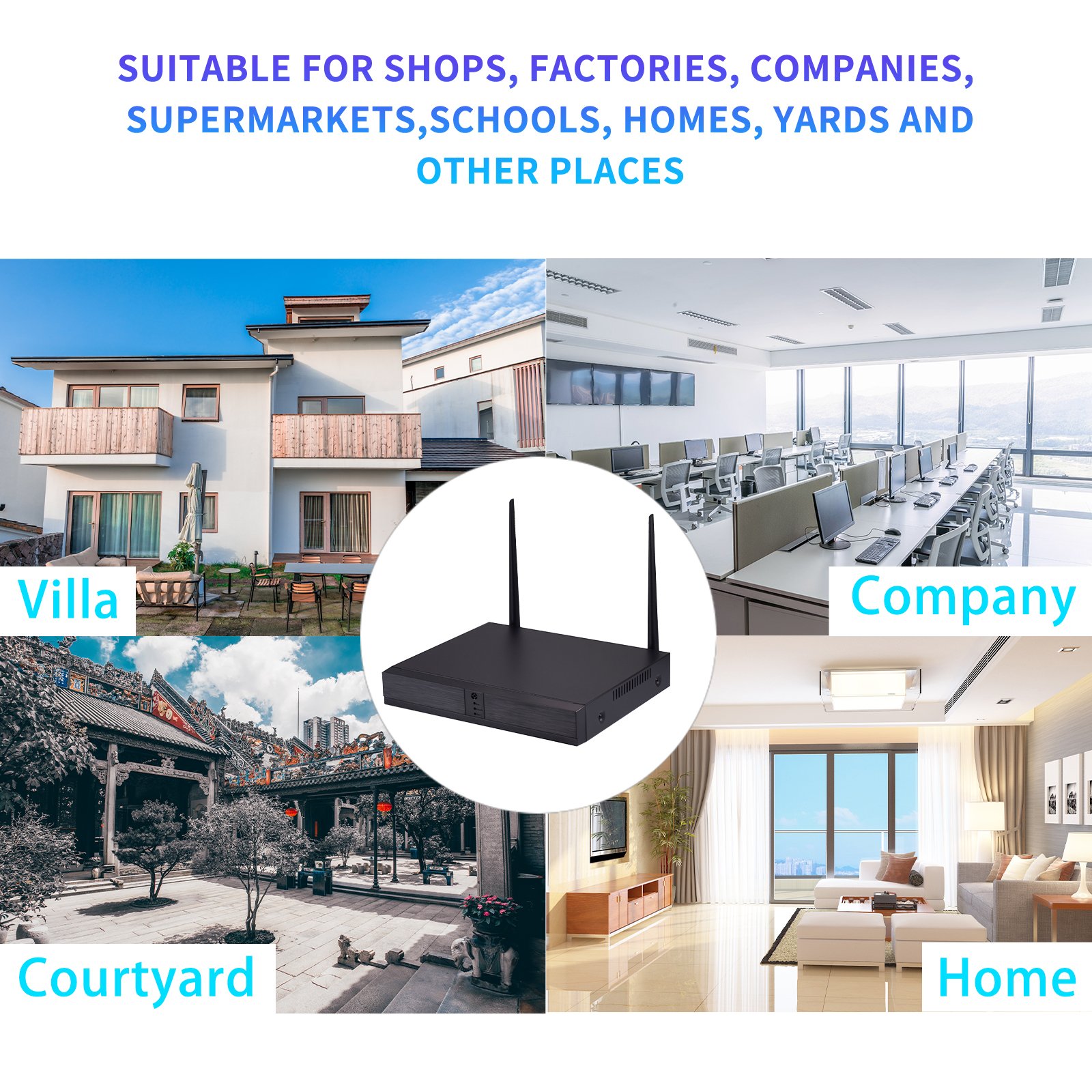 Ikevision ICSEE Wireless WIFI 4CH 8CH 2MP NVR Security Surveillance CCTV Camera Kit H.265 Human Motion Detection Home Outdoor