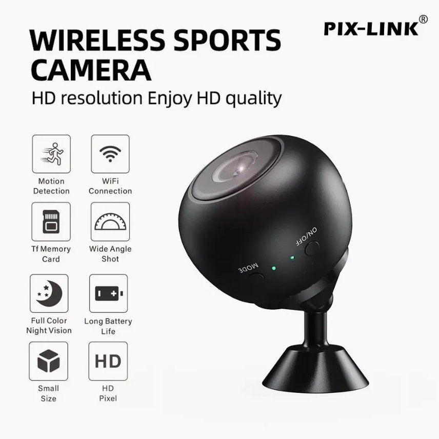 PIX-LINK Mini Wireless Wifi Camera A10 HD with Night Vision 720P support indoor outdoor wifi camera