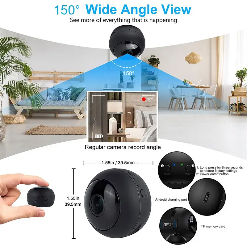 PIX-LINK Mini Wireless Wifi Camera A10 HD with Night Vision 720P support indoor outdoor wifi camera
