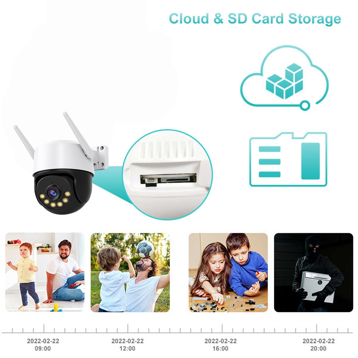 Intelligent Auto Tracking smart Alarm ICSEE Wifi IP Camera Surveillance For Outdoor Anti Thief 4MP Wired Network IP PTZ Camera