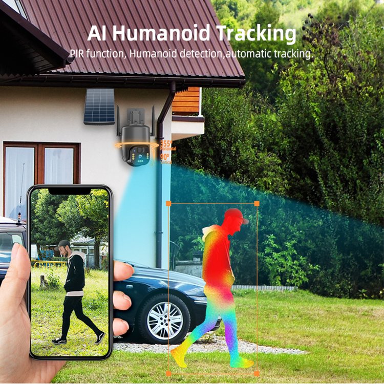 Wholesale 3MP PTZ Solar Low Power 4G Cameras for farm or store cctv camera connected to mobile phone