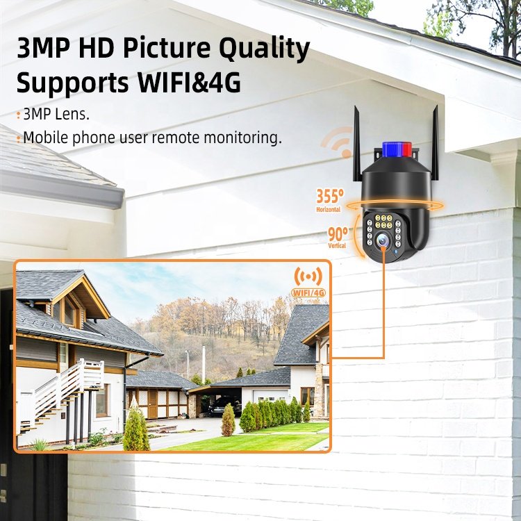 New looking 3MP HD PT WiFi 4G security Network Camera indoor camera wifi home security infrared camera