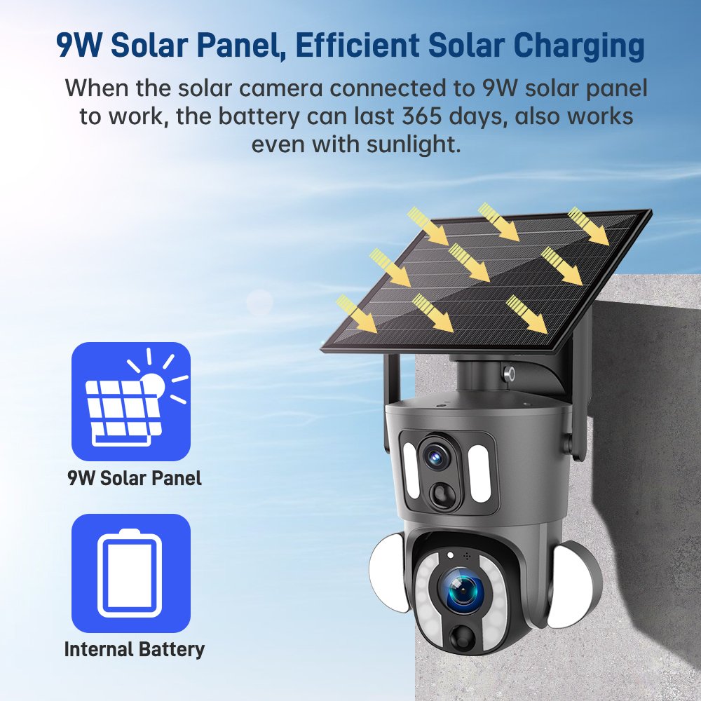 DIFANG 4G lte Cellular Solar Security Camera Outdoor, 8MP 10X Zoom, Color Night Vision, Auto Tracking Wireless WIFI PTZ Cameras