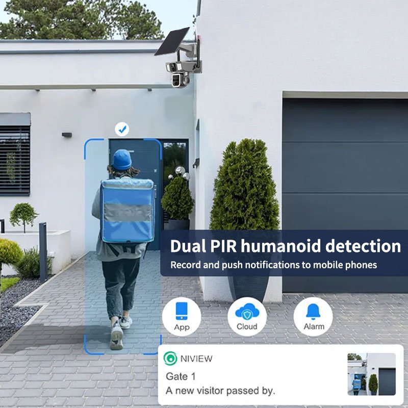 WERYSAFE Low Power Motion Detection Network Camera PIR 4g Surveillance Ptz 4k 8mp Dual Lens 10x Zoom Solar Camera