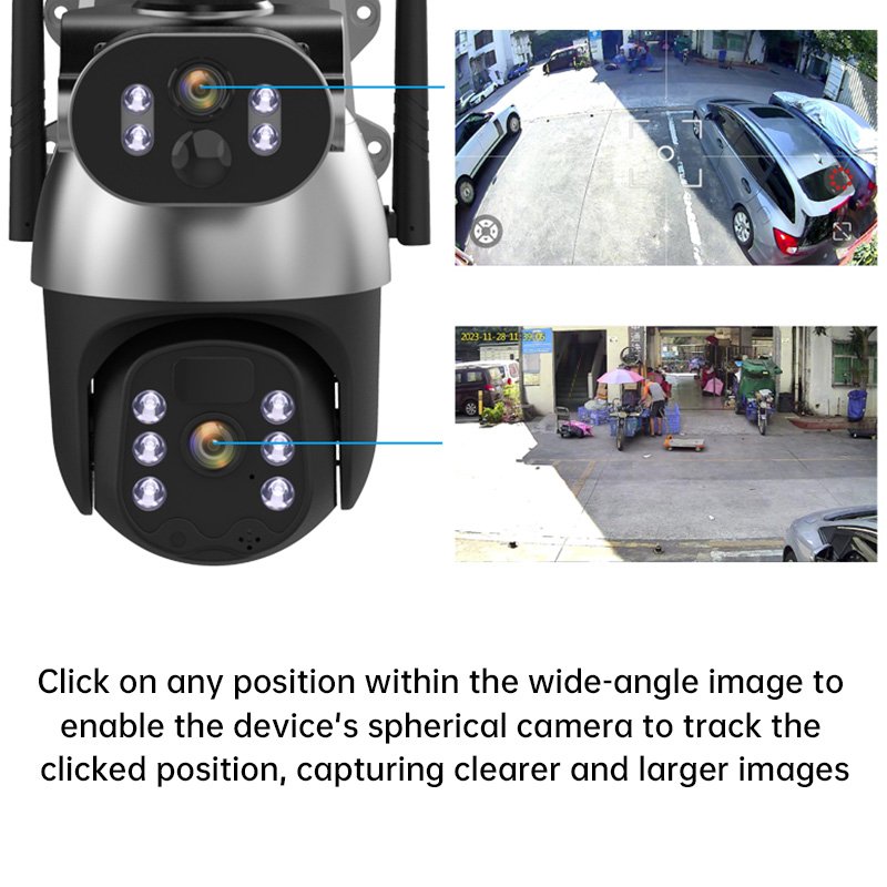 Rscamtom 6MP Outdoor CCTV Camera Motion Detection ICAM+ Solar Powered 4G Auto Tracking Solar Colorful Night Vision Solar Camera