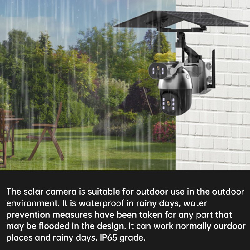 Rscamtom 6MP Outdoor CCTV Camera Motion Detection ICAM+ Solar Powered 4G Auto Tracking Solar Colorful Night Vision Solar Camera