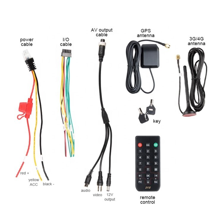 CCTV Surveillance Kit 4 Channel Bus Car Taxi Truck 2TB Hard Disk CMS Mdvr Security Cameras System