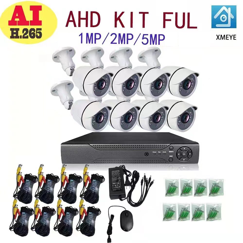 OEM XM 8CH 1080P Outdoor Home Security CCTV Surveillance System XMEYE 2MP AHD Wire Metal Bullet Camera Kit CCTV DVR Kit System