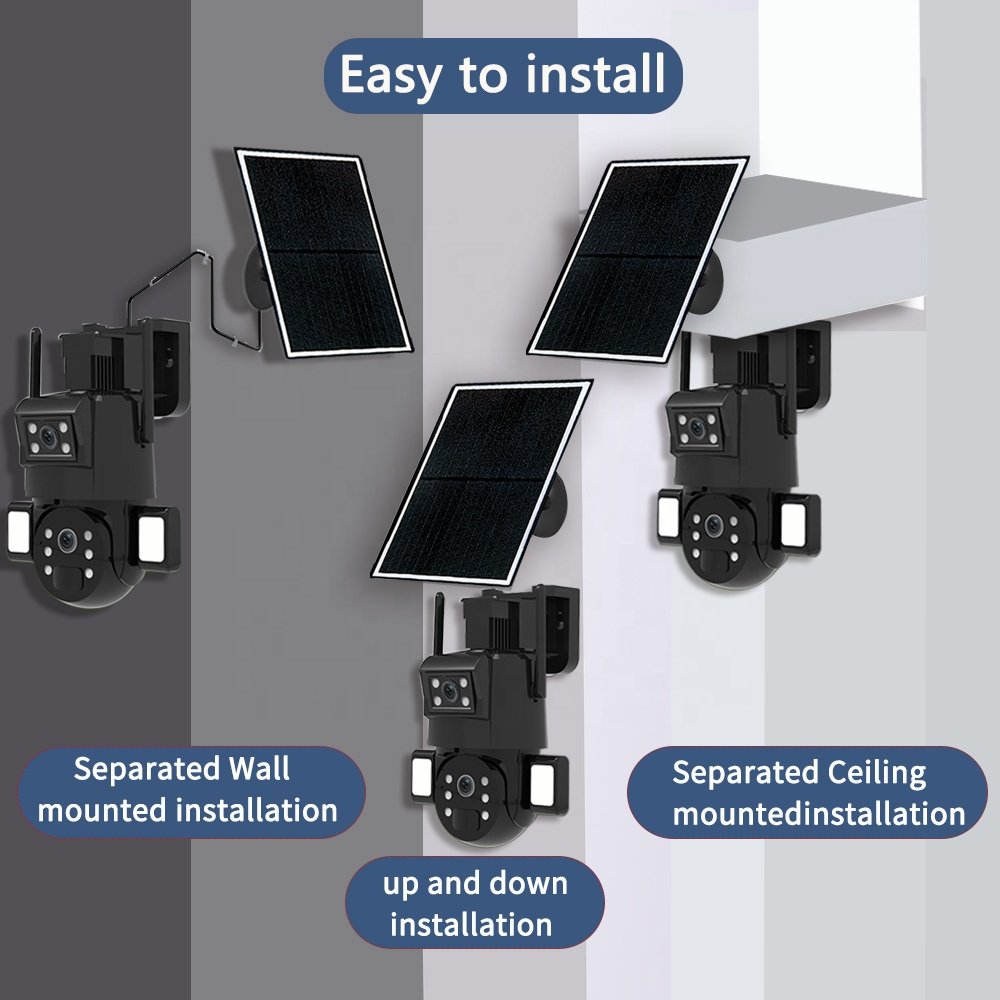 New Ubox 8mp 10x Zoom Outdoor 4g Solar Camera Two-Way Audio App Control Night Vision Wireless Wifi Camera Cctv Security System
