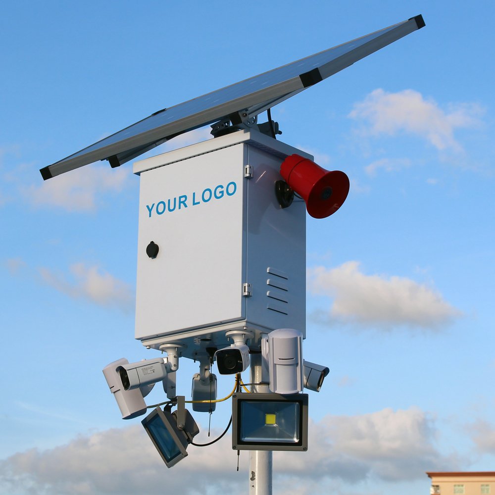 Hik-Connect app HIK VISION 4K 8MP Surveillance Construction Security Wireless 4G Jobsite CCTV solar camera system with PIR Alarm
