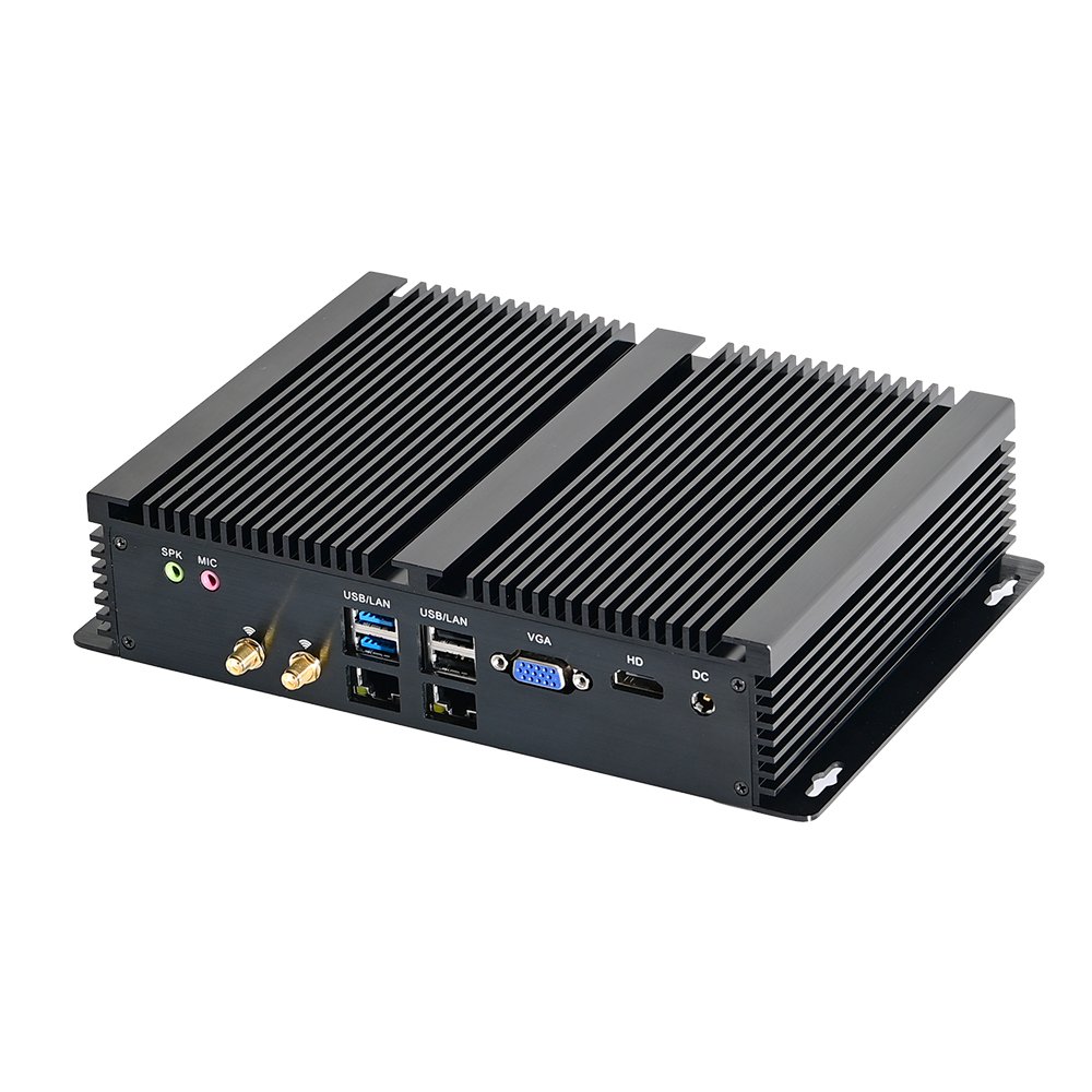 Mini Pc Industrial 32gb RAM Dual Ddr4 Slot HD VGA Cheap Fanless Mini Industrial Pc For Self-Kiosk