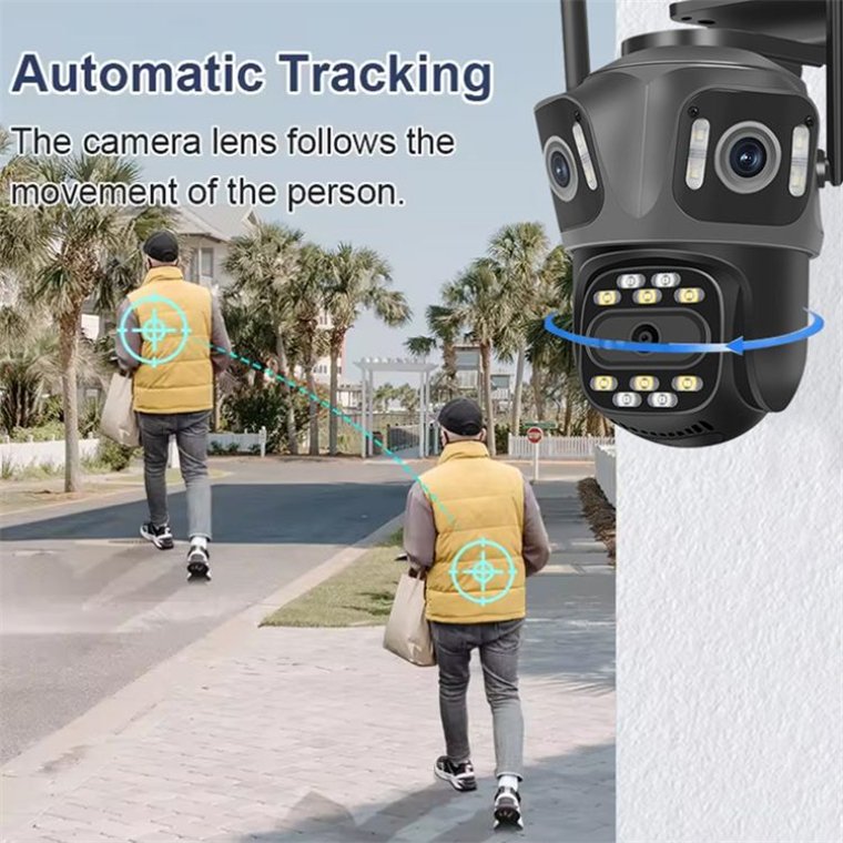 Rscamtom 6K HD Waterproof Camera for Traffic Surveillance Three Lens System CCTV Camera for Emergency Response System