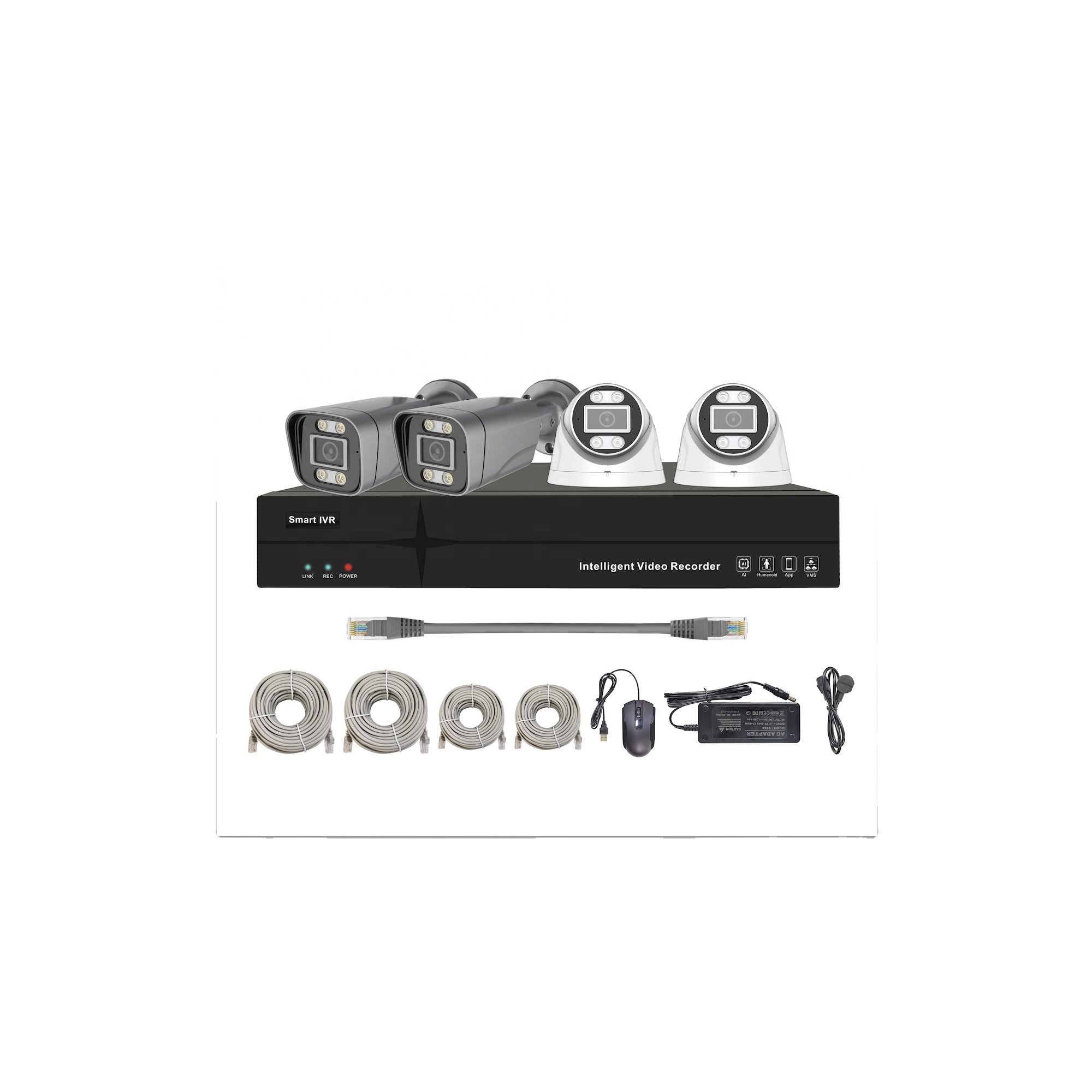 4CH 8MP SeeEasy App two-way audio full color smart analysis AI PoE NVR kit