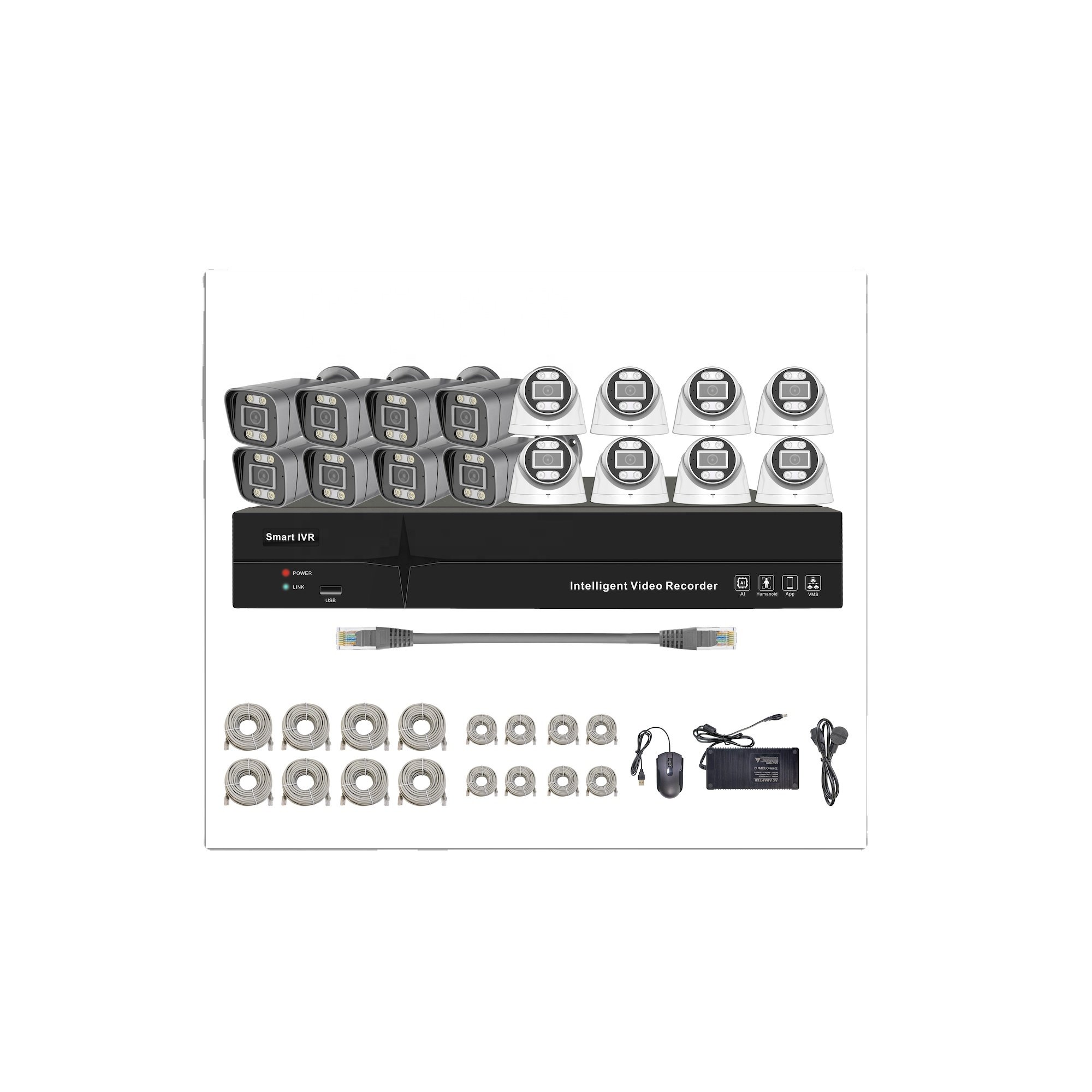 4CH 8MP SeeEasy App two-way audio full color smart analysis AI PoE NVR kit